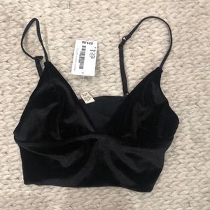 Velvet triangle bralette